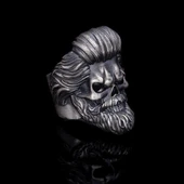 3D Gothic Model Oksitli Gümüş Erkek Yüzük - 2
