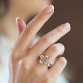 Alhambra Opal Taşlı Gümüş Yüzük - 1
