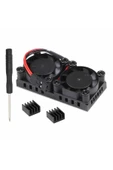 Alkatronik Raspberry Dual Fan Set Pi 4 3 B B+  2 Adet 9mm Alüminyum Blok Çift Soğutma Fanı Isı Emici Dağıtıcı thumbnail 8