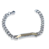 Plaka Gurmet Modeli Çift Renkli Çelik Bileklik thumbnail 1