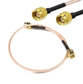 Alkatronik RG316 20cm Rp Sma Erkek (Dişi/Dişi) Kablo RF Uzatma Kablosu Altın Kaplama Soket 0-6GHz Wi-Fi Anten - 1
