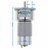 Alkatronik XD-60GA775 DC Motor 12V 5Rpm 35W 87Kg.cm Yüksek Tork Kuvvet Metal Dişli Redüktörlü Robot Cnc Makine thumbnail 3