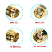 Alkatronik RP SMA Erkek to RP SMA Dişi Adaptör Soket Altın Kaplama Soket 0-6GHz RF Wi-Fi Anten - 5