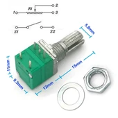 Alkatronik 5 Pin 10kohm Potansiyometre B10K Anahtarlı Pot Tırtıklı 15mm Döner Ayarlanabilir Direnç Ses Parlakl thumbnail 4