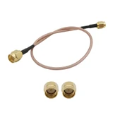Alkatronik RG316 20cm Rp Sma Erkek (Dişi/Dişi) Kablo RF Uzatma Kablosu Altın Kaplama Soket 0-6GHz Wi-Fi Anten - 3