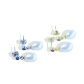 İncili Taşlı Gümüş Küpe thumbnail 5