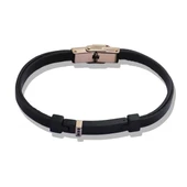 Kahverengi Rose Deri Çelik Bileklik thumbnail 1