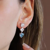 Kalpli Icecut Taşlı Gümüş Küpe thumbnail 1