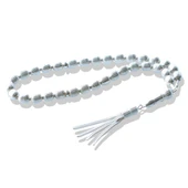 4 Püsküllü Çizgili Arpa Kesim 925 Ayar Gümüş Tesbih thumbnail 3