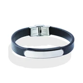 Plaka Deri Çelik Bileklik thumbnail 1