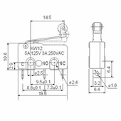 Alkatronik Makaralı Micro Switch Anahtar 5A 5A 250V Rulo Makara Kollu NO NC COM SPDT Sınırlayıcı Momentary thumbnail 5