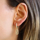 Fnd Taşlı Halka Gümüş Küpe thumbnail 2