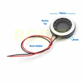 Alkatronik Hoparlör 1W 8ohm 18mm Yuvarlak 8cm Kablolu Mini 1.8cm Speaker Ses Müzik Amfi Ürün Müze Otomobil Tel - 4