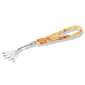 Osmanlı Armalı Gümüş Püsküllü Kapsül Kesim Kehribar Tesbih thumbnail 1