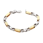 Çift Renkli Geçmeli Çelik Erkek Bilekliği thumbnail 1