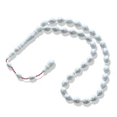 Usta İşçilikli Gümüş İşlemeli Orijinal Fildişi Tesbih thumbnail 1