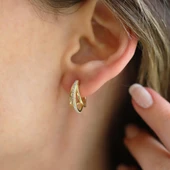 Üçlü Halka Gümüş Küpe thumbnail 2