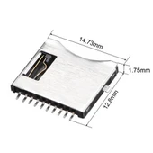 Alkatronik Micro SD Kart Soketi Hafıza Kartı Microsd Kart Bellek Yaylı Kart Algılayıcı 8 + 2 Pin Konnektör thumbnail 3