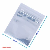 Alkatronik Kilitli Antistatik Poşet 10x15cm 100 Adet Şeffaf Su Toz Geçirmez Koruyucu Esd Metalize Torba Çanta - 1