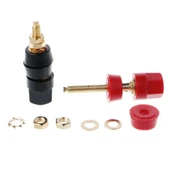 Alkatronik 4mm Banana Soket Terminal Çifti Kırmızı Siyah Hexagon Konnektör Hoparlör Güç Kaynağı Amflikatör Bağ thumbnail 4