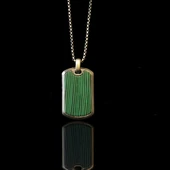 Plaka Mineli Oksitli Gümüş Erkek Kolye thumbnail 3