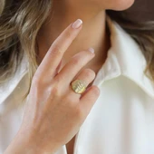 Apm Taşlı Gold Gümüş Yüzük thumbnail 1