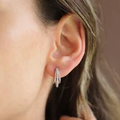 Üçlü Halka Gümüş Küpe thumbnail 4