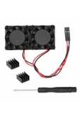 Alkatronik Raspberry Dual Fan Set Pi 4 3 B B+  2 Adet 9mm Alüminyum Blok Çift Soğutma Fanı Isı Emici Dağıtıcı thumbnail 7