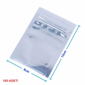 Alkatronik Kilitli Antistatik Poşet 8x13cm 100 Adet Şeffaf Su Toz Geçirmez Koruyucu Esd Metalize Torba - 1