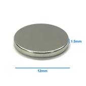 Alkatronik 4 Adet 12mm x 1.5mm Yuvarlak Mıknatıs Disk Neodyum Buzdolabı Ofis Yazı Not Tahtası Ev Hobi Oyuncak thumbnail 3
