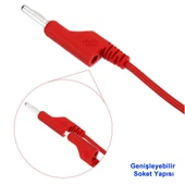 Alkatronik 12A Banana Banana Kablo Çifti 1 Metre Yüksek Akım Probu Multimetre Güç Kaynağı Test Ölçme Kablosu thumbnail 5