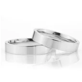 4 mm Düz Klasik 925 Ayar Gümüş Alyans thumbnail 1