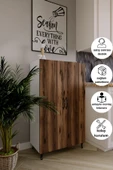 Dewoody 3 Raflı 4Bölmeli Erzak Dolabı Mutfak Dolabı Banyo Dolabı Ayakkabılık Antrasit - 1