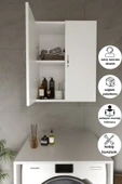 Dewoody Makina Üstü Dolap Banyo Dolabı Çamaşır Dolabı Havlu Dolabı Kapaklı Dolap - 1