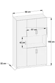 Dewoody Çok Amaçlı 5 Kapaklı Kiler Dolabı Mikrodalga Dolabı Mini Fırın Dolabı - 5