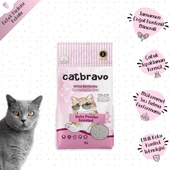 CATBRAVO Aktif Topaklanan Bebek Pudrası Kokulu Kedi Kumu 5 Lt - 2