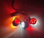 4 Adet 12 Ledli Mini Takoz Lamba 12-24 Volt Sarı Kırmızı - 3