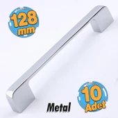 10 Adet Arel Kulp Mobilya Mutfak Dolabı Çekmece Dolap Kulpları Kapak Kulpu Kulbu Krom Renk 128 mm Metal thumbnail 1