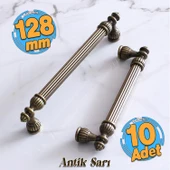 10 Adet Şah 128 mm Eskitme Antik Sarı Metal  Metal Mobilya Mutfak Çekmece Dolap Dolabı Kulpu Kulbu thumbnail 1