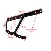 Baza Makası Mekanizması 40° Siyah Boyalı Standart Geniş Kollu 1 Çift Yatak Pistonu Sağ Sol Takım thumbnail 2