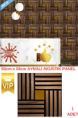 Renkli Duvarlar Gold Aynalı Akustik Duvar Paneli 50x50cm Ceviz 8mm Mdf 4mm Keçe Isı Yalıtımı Ofis Salon Elit Tasarım thumbnail 1