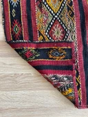 74x163 cm Pıtrak Desenli Renkli Türk Kilimi, Küçük Boy El Dokuma Yün Kilim, Harika Motifli Bohem Tarzı Kilim - 7