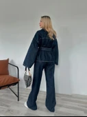 Kadın Denim Ceket Pantolon Takım Mavi thumbnail 5