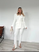 Kadın Kampal Ceket Pantolon Takım Beyaz thumbnail 1
