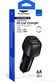 Hızlı Şarj 48Watt 6A  1xUSB-A 1xUSB-C Lightning Kablo Araç İçi Şarj Aleti AC-93 - 2