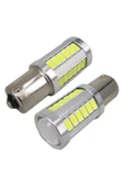Kgn P21w Beyaz Mercekli Led 93 Sinyal Stop Ampul 33 Led 12v Tek Duy Düz Tırnak - 1
