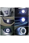 Universal Angel Far 76 Mm Beyaz Mercekli Angel Led Halkalı Sis Far 4000 Lümen Su Geçirmez - 1