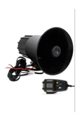 Tetra Her Araca Uyumlu 7 Sesli Güçlü Siren Korna Mikrofonlu Megafonlu 12V - 1