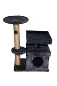 Dubex 39x72x87 cm Kedi Oyun Evi ve Tırmalama Platformu Gri - 1