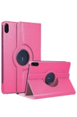 Honor Pad X8A 11 inç Kılıf 360° Dönebilen Uyku Modlu Standlı Pu Deri Tablet Kapaklı Kılıf  PEMBE thumbnail 1
